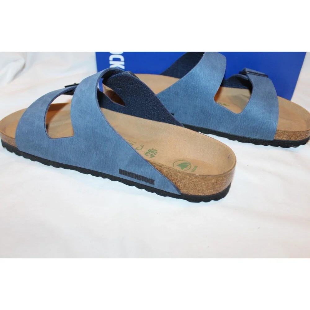 BIRKENSTOCK BS MEN'S VEGAN LEATHER SANDALS EU 43 REGULAR ELEMENTAL BLUE NEW